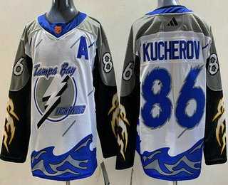 Men's Tampa Bay Lightning #86 Nikita Kucherov White 2022 Reverse Retro Authentic Jersey,We sell and wholesale Men's Tampa Bay Lightning #86 Nikita Kucherov White 2022 Reverse Retro Authentic Jersey on line form chian!